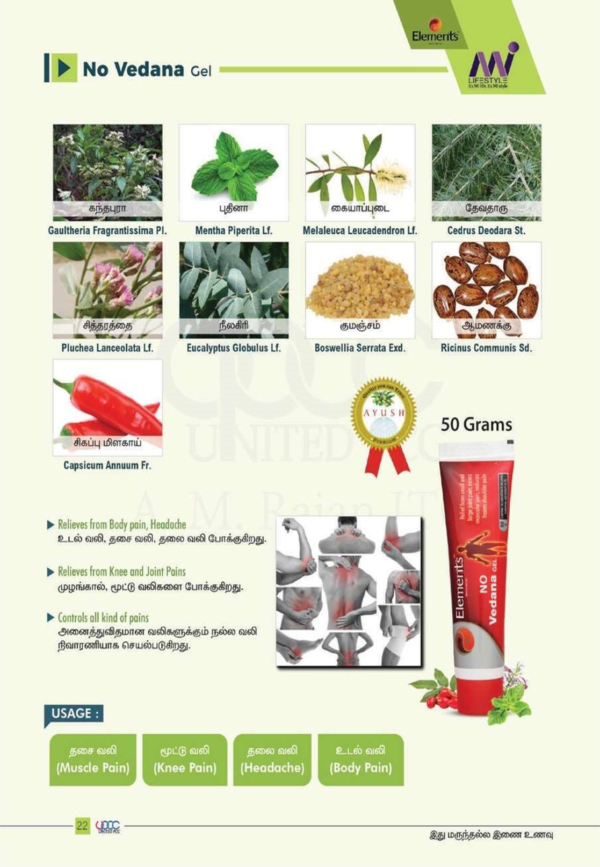 Elements Wellness No Vedana Gel 50 Gms - Image 2